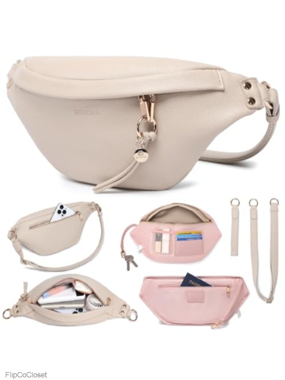 RFID Anti-Theft Crossbody Bag Vegan Leather Adjustable Strap Fanny Pack